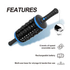Close-up illustration of 8 rotating massage sticks providing 8 times kneading action per rotation⁠