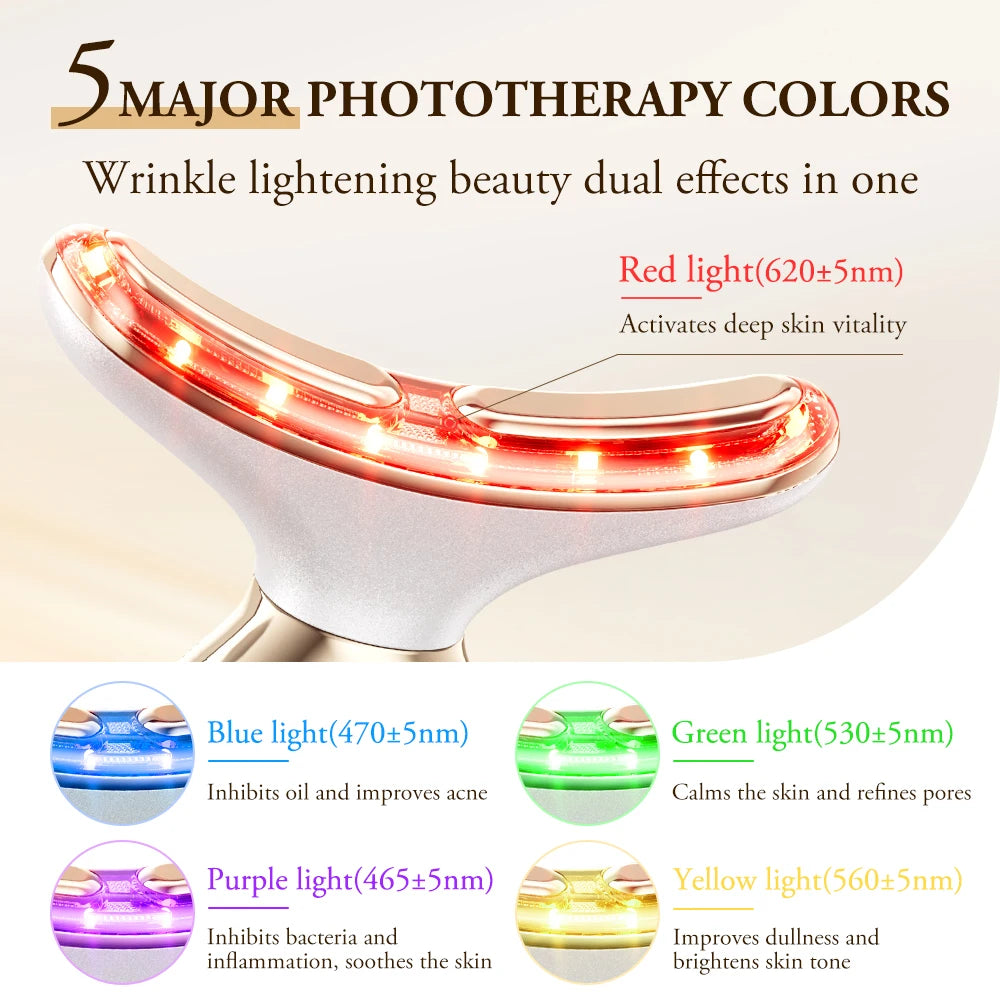 5 major photon therapy colors red light blue light green light microcurrent facial 