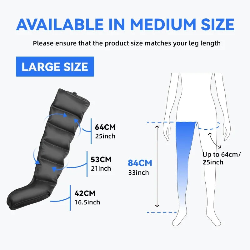 large size air compression leg massager dimension chart⁠