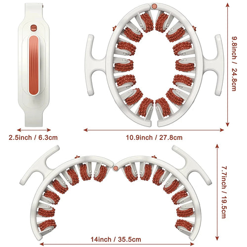 Product dimensions diagram for 360-degree ring cellulite massager roller⁠