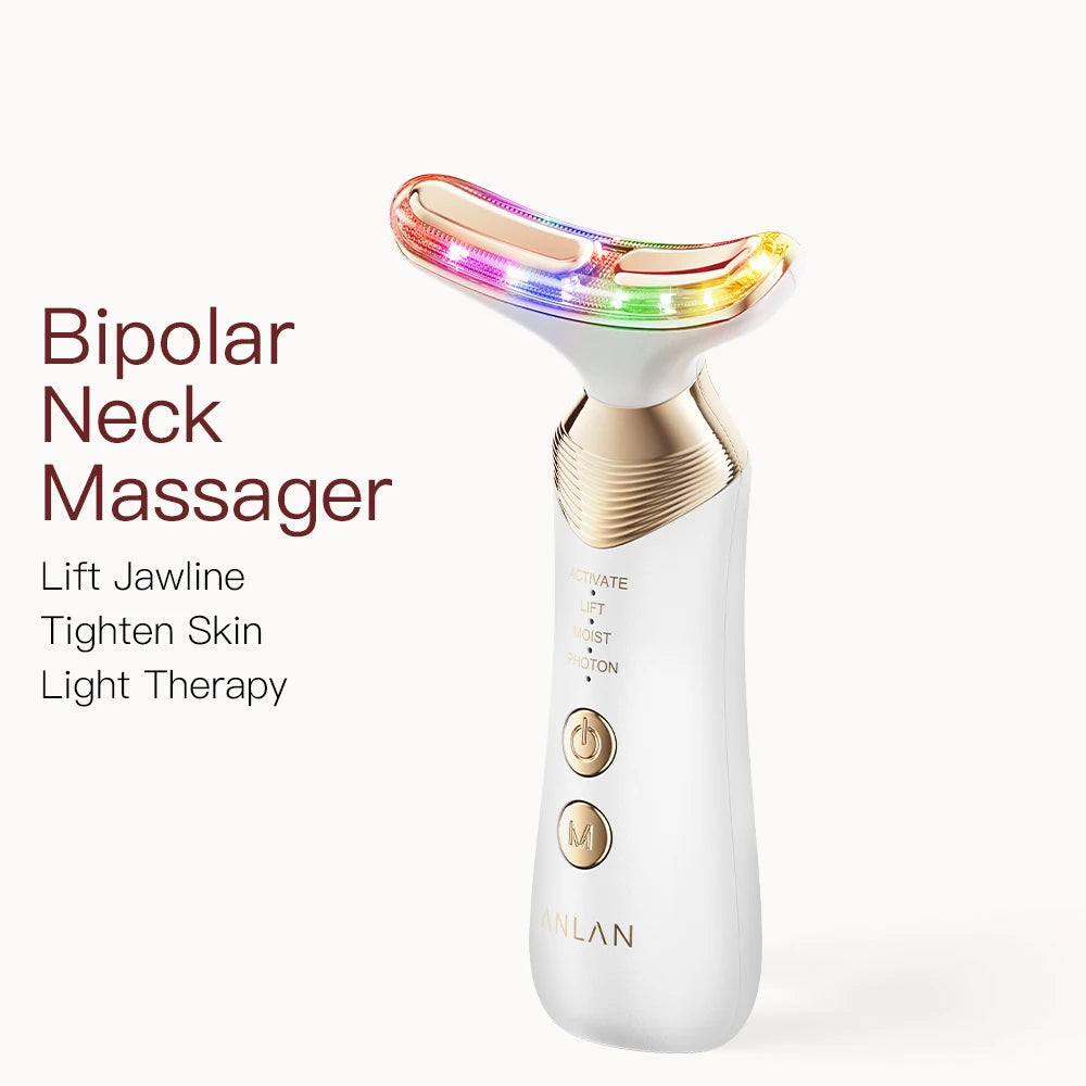 24k gold led face and neck massager light therapy device⁠ face lifting and tightening 